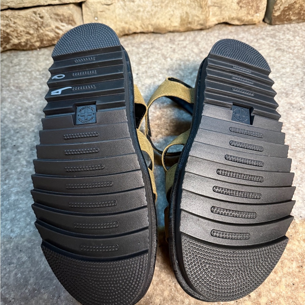 Dr. Martens Tan Leather Platform Strappy Sandals - Picture 6 of 7